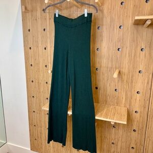 SPLENDID Cashblend Silva Wide Leg Knit Pants Dark Pine Womens XS